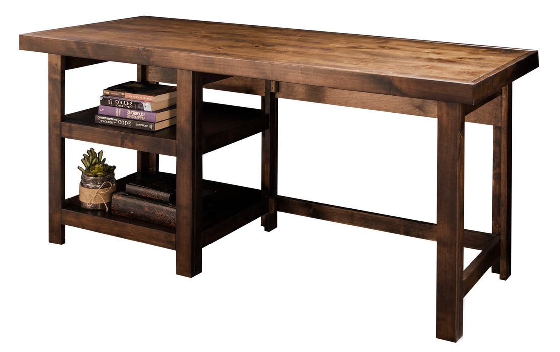 Bridgevine Home Sausalito 60" Workstation Desk, No Assembly Required, Whiskey Finish