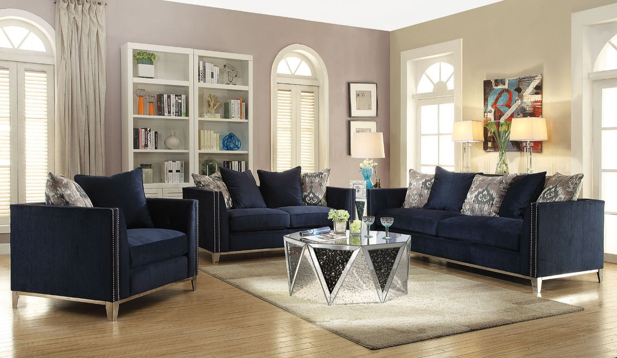 Phaedra - Sofa With 5 Pillows - Blue Fabric ACME