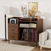 Eco-Friendly Vinyl Record Player Stand With Flip-Top Storage, Media Console With Dual Outlets And Dustproof Drawers Home Essentials