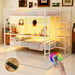Bunk Bed With Built In Desk And LED Lighting Home Essentials