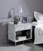 Azrael - Accent Table - White Printed Faux Marble & Chrome ACME