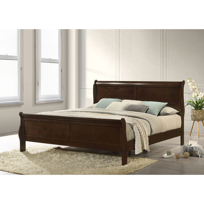 Graffenstaden - Eastern King Sleigh Bed With Curved Headboard And Footboard - Cappuccino