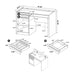 Maxim - 2 Drawer Computer Desk With Lift Top Storage And Power Outlet - Cappuccino Furniture Max