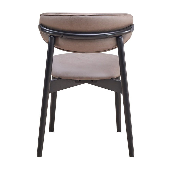 Lanae - Side Chair (Set of 2) - Coffee Polish Microfiber & Black ACME