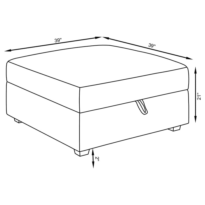 Austin - Square Upholstered Ottoman - Gray Furniture Max