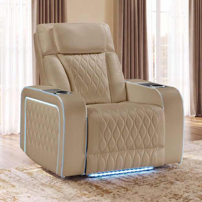 Electra - Power Recliner With Power Headrest, Massage, LED Lighting And USB Control Matrix Furniture Group