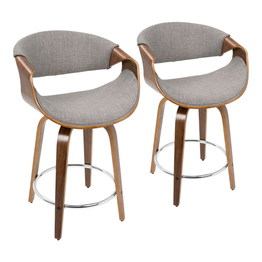 Curvini - Mid Century Modern Counter Stool (Set of 2) Lumi Source
