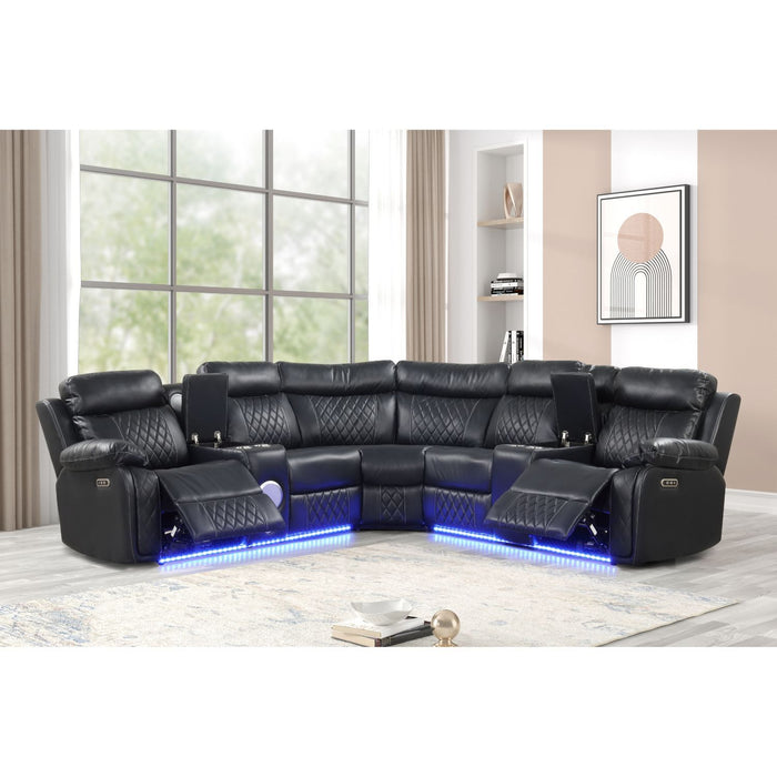 Lacrosse - Power Reclining Sectional Sofa Matrix Furniture Group