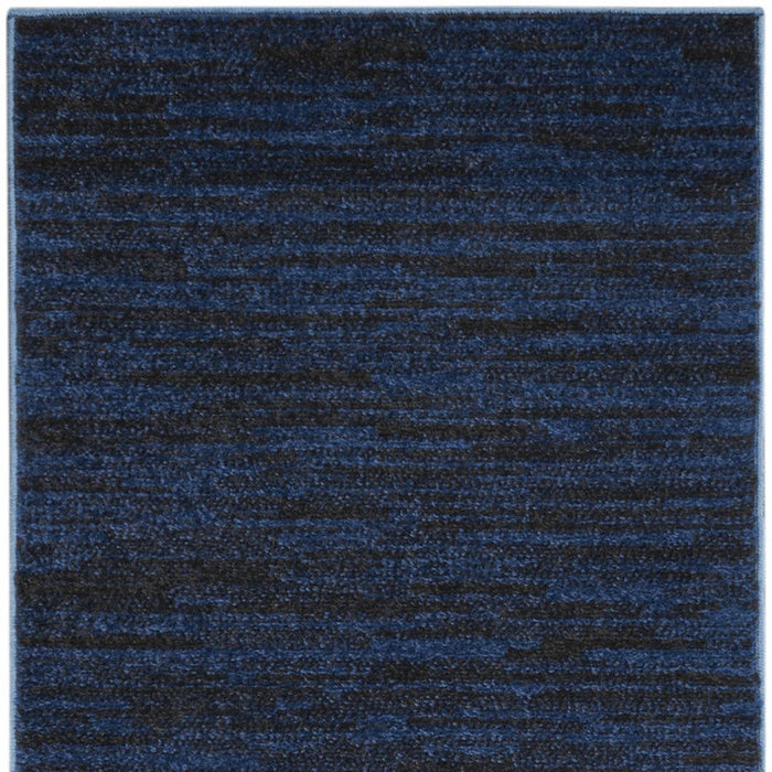 6' Stain Resistant Indoor / Outdoor Runner Rug - Midnight Blue