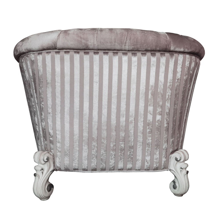 Versailles - Chair With 2 Pillows - Ivory Fabric & Bone White