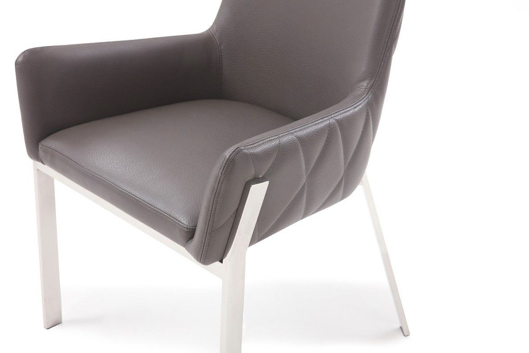 Faux Leather Dining Chair - Gray