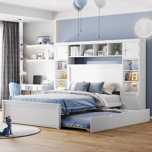 Bed With All In One Cabinet, Shelf And Sockets, Trundle DreamHaus