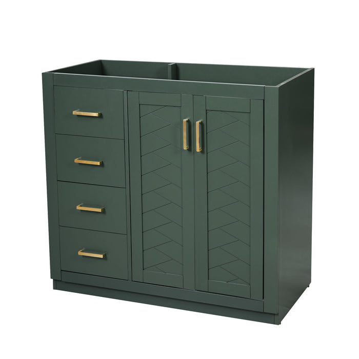 Retro Style Bathroom Vanity, 3 Drawers & Soft Closing Doors Hearth and Haven