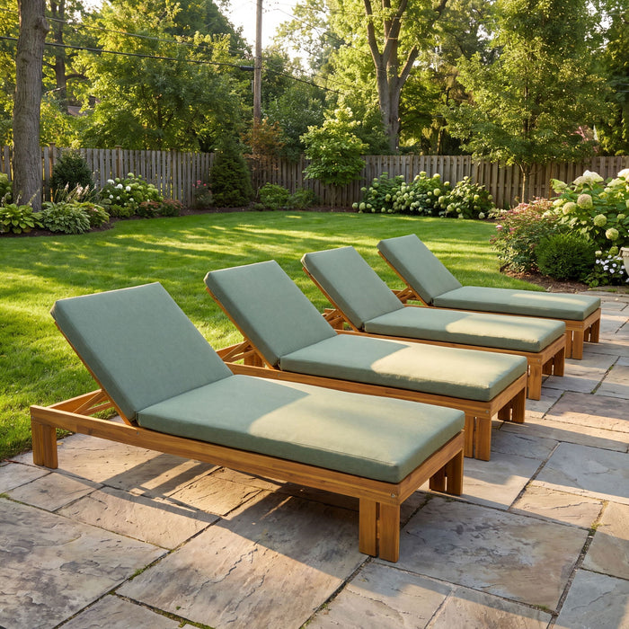 Outdoor Chaise Lounge With 5 Position Adjustable Backrest Noble House