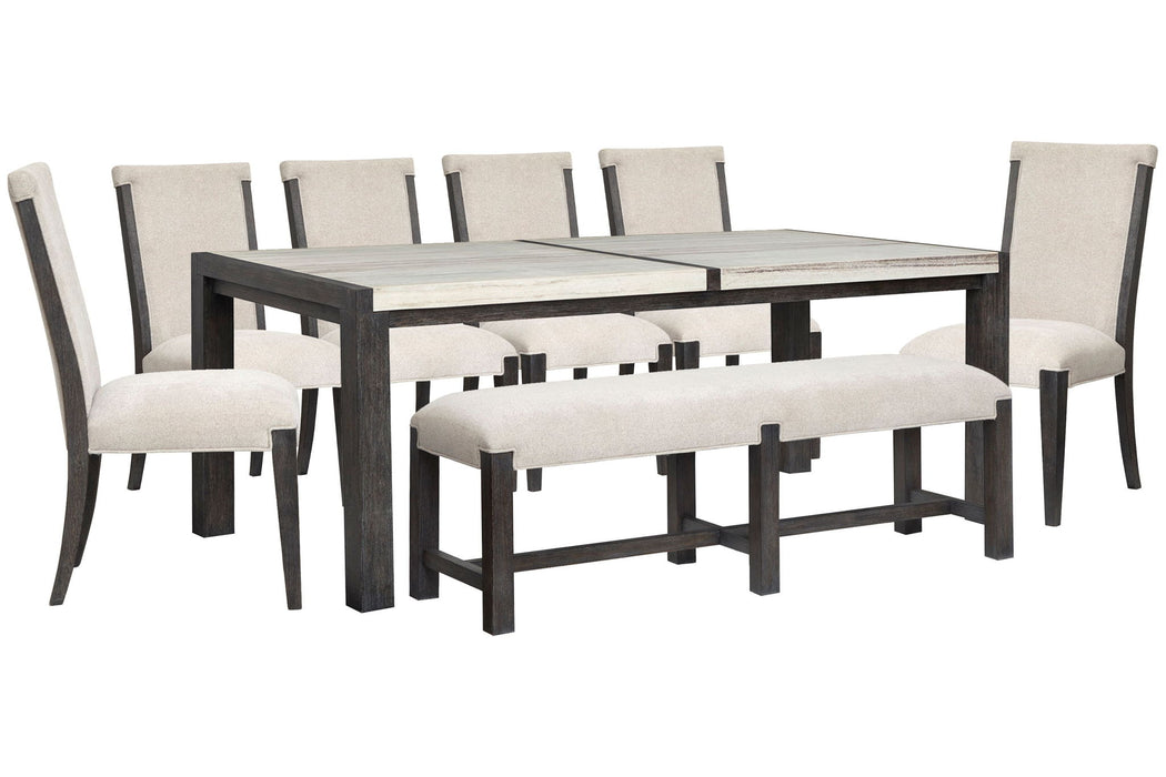 Plum Creek - 8 Piece Rectangular Dining Table Set Magnussen Furniture