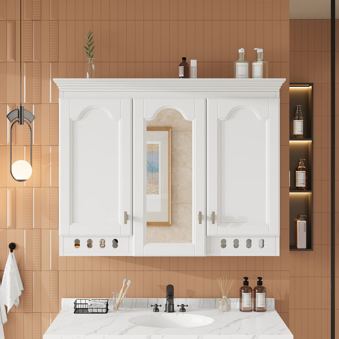 Wall Mount Mirror Cabinet With Adjustable Shelves, Soft Closing Hinges Hearth and Haven