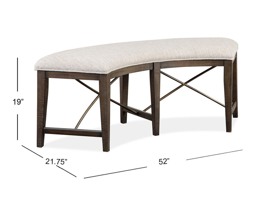 Westley Falls - Curved Bench With Upholstered Seat - Graphite Magnussen Furniture
