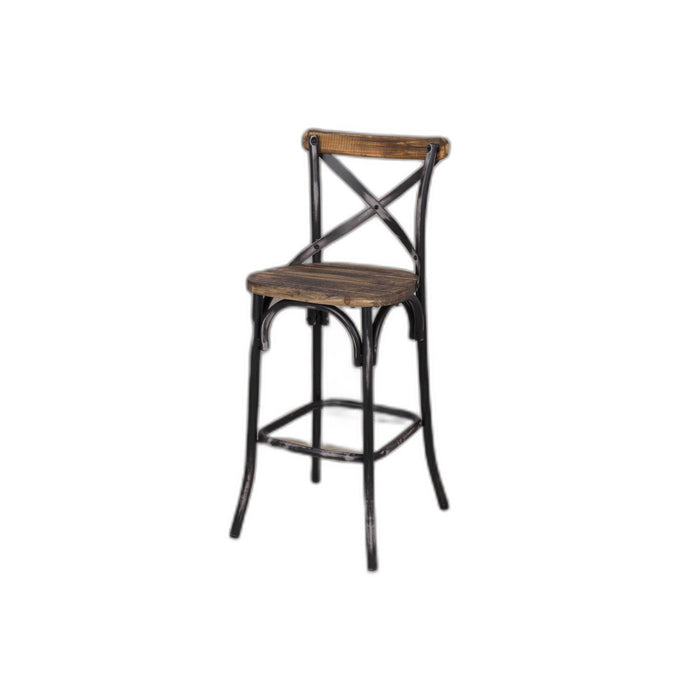 43" Iron Bar Chair - Brown / Black