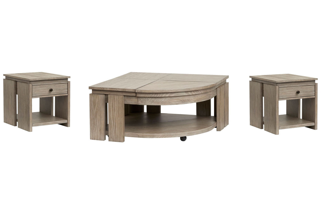 Conrad - Pie Shaped Lift Top Cocktail Table Set Magnussen Furniture