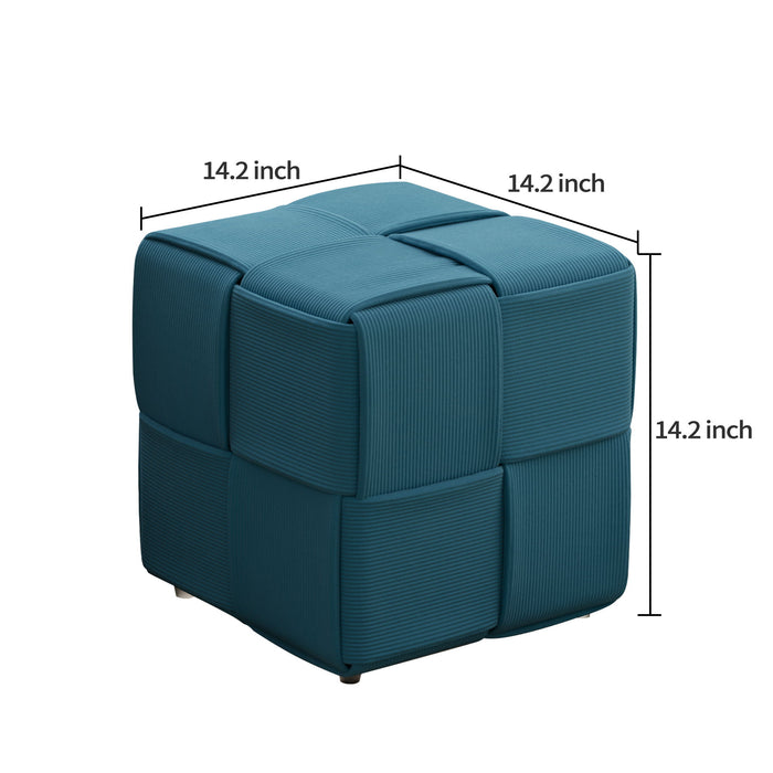 Modern Ottoman Foot Rest With Woven Design