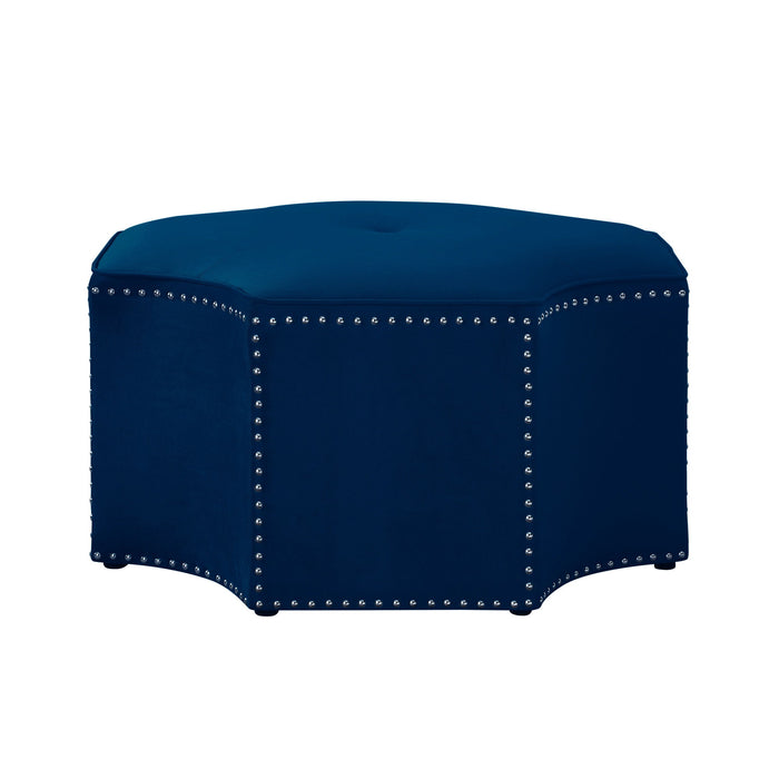 Velvet Specialty Cocktail Ottoman - Navy Blue