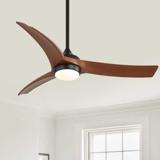 Ceiling Fan With 3 Blades, Remote Control Reversible DC Motor, Dimmable Light, And 1H / 4H / 8H Timer - Black Daily Nest