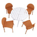 4 Piece Set Of Single Chairs, Traditional Elements With Round Table Home Essentials
