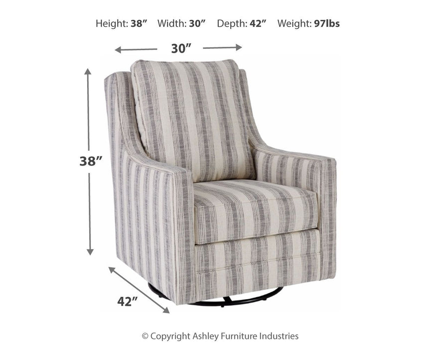 Kambria - Swivel Glider Accent Chair - Ivory / Black Signature Design by Ashley®