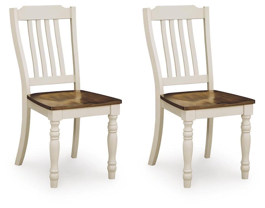 Wirloni - Dining Room Side Chair (Set of 2) - Antique White / Brown Signature Design by Ashley®