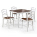5 Piece Counter Height Dining Set With Table 4 Chairs - Oak / White Home Essentials
