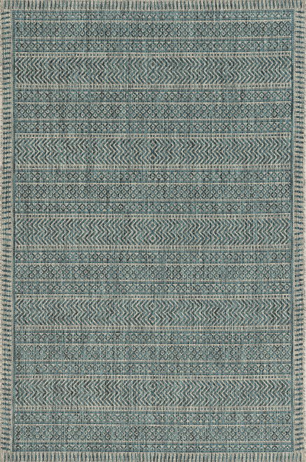 5'X7' Machine Woven UV Treated Tribal Indoor Outdoor Area Rug - Dark Gray