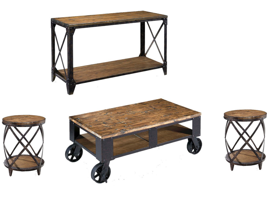 Pinebrook - Rectangular 2 Braking Casters Cocktail Table Set Magnussen Furniture