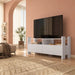 TV Stand For TVs Up To 55" With Open Shelves And 2 Drawers - White Home Essentials