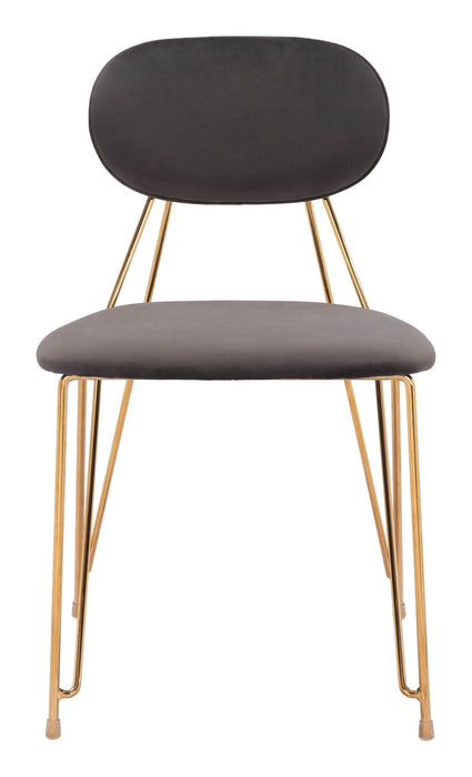 Georges - Dining Chair (Set of 2) - Gray / Gold Zuo Modern