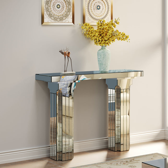 Console Table, Rectangular Entryway Desk For Living Room - Silver Home Essentials