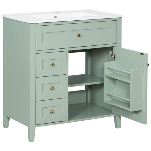 Bathroom Vanity With Sink, 3 Drawers And Adjustable Shelf, Freestanding Storage Unit Hearth and Haven