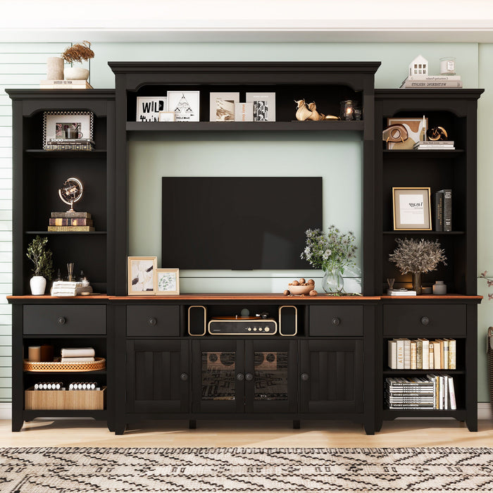 Extra Large TV Stand, Entertainment Center With Storage Cabinets Hearth and Haven