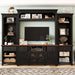 Extra Large TV Stand, Entertainment Center With Storage Cabinets Hearth and Haven