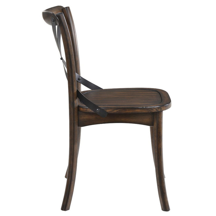 Kaelyn - Side Chair Set of 2) - Dark Oak & Black Metal