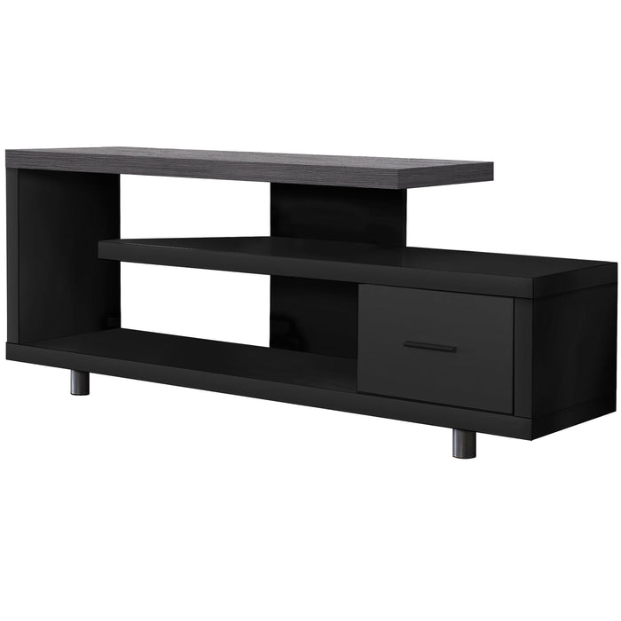 TV Stand Open Shelving - Black / Gray