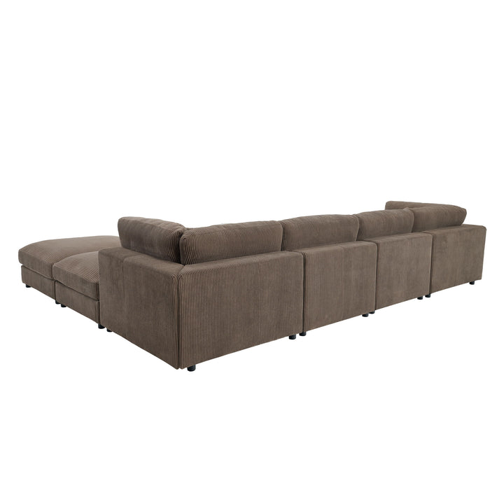 Upholstered Modular Sectional & Custom Configuration And Toss Pillows Home Essentials
