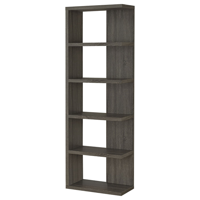 5 Shelf Bookcase - Gray Furniture Max