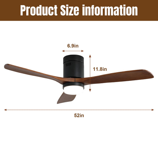 Indoor Ceiling Fan With Lights, Reversible DC Motor, Remote Control - Black Daily Nest