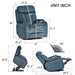 Power Lift Chair Recliner With Remote Control, Electric Reclining Sofa, Fabric Power Recliner For Living Room - Navy Blue Home Essentials