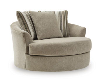 Linenhause - Oversized Swivel Accent Chair - Dune Benchcraft®
