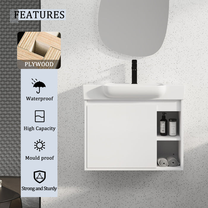 Wall Mounted Bathroom Vanity With Sink & Soft Close Door Home Essentials