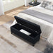 Button-Tufted Storage Ottoman With Safety Close Hinge Home Essentials