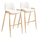 Desi - Barstool Chair With Gold Base (Set of 2) Zuo Modern