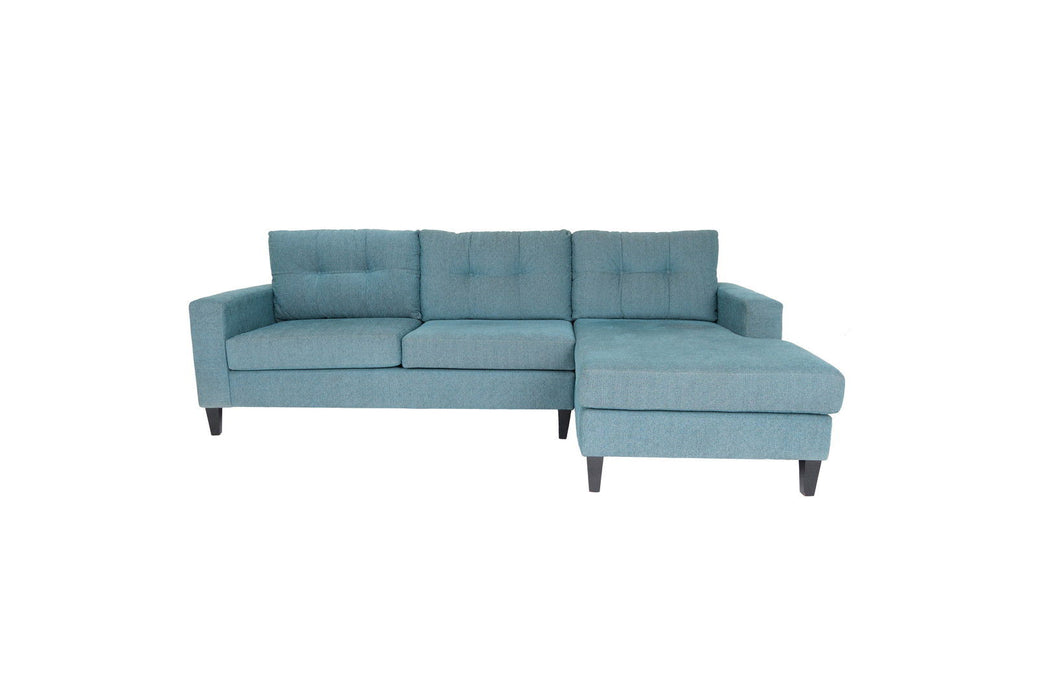 Polyester Blend L Shaped Two Piece Sofa And Chaise Sectional - Blue