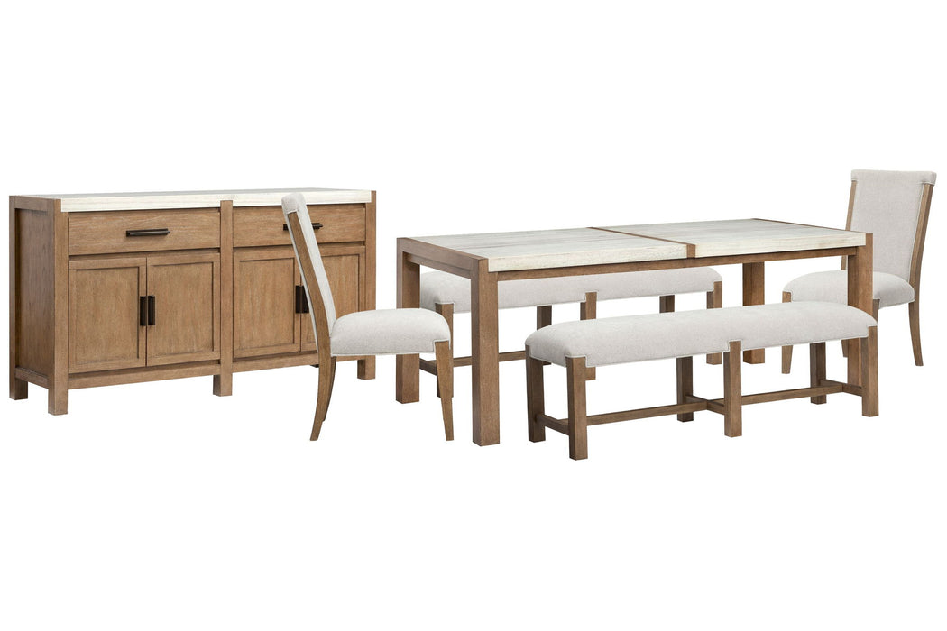 Plum Creek - 6 Piece Rectangular Dining Table Set Magnussen Furniture